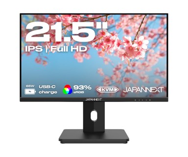 JAPANNEXT Monitor JN-I215FLFHSP-C65W / 21.5", 1920 x 1080, IPS, 75 Hz, USB-C Docking, crna